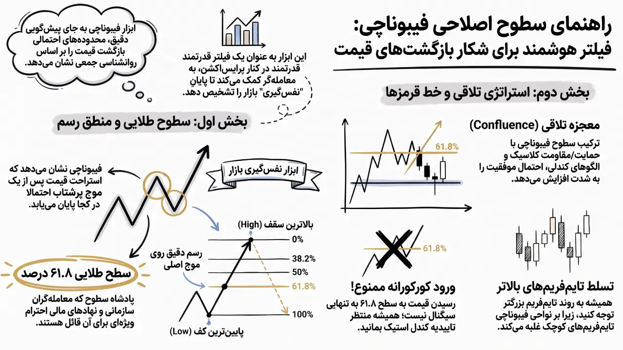 سطوح اصلاحی فیبوناچی چیست؟ آموزش ترید با فیبو | آریا ترید