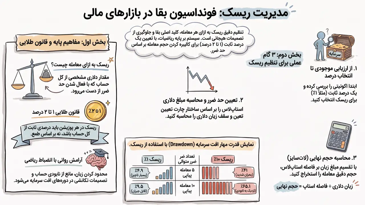 مدیریت ریسک در بازارهای مالی و درصد ریسک هر معامله